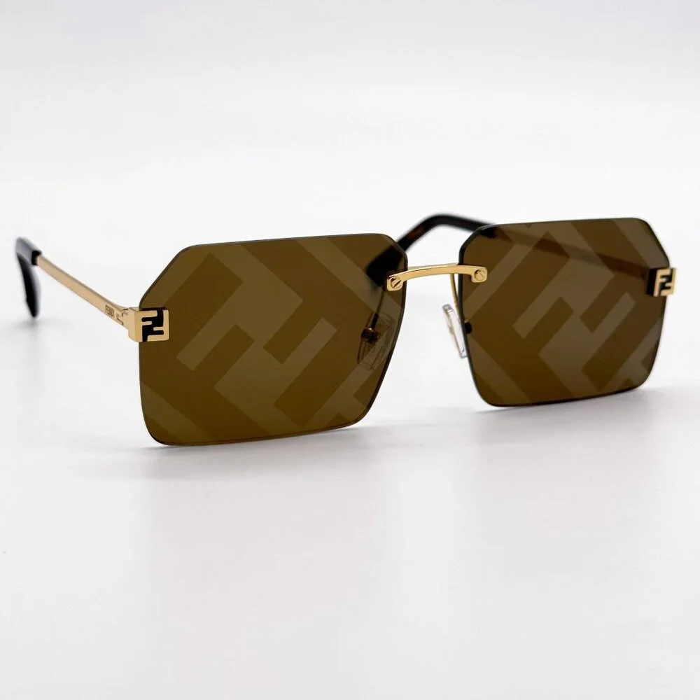NEW FENDI SUNGLASSES FE40043U 33G GOLD/BROWN MEN EYEWEAR